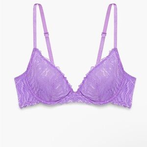🆕 Savage X Fenty Purple Unlined Plunge Bra - Size: 34B